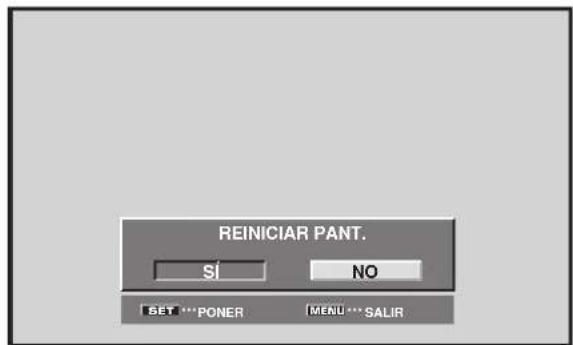 REINICIAR PANT. SI NO SET ...PONER MENU ... SALIR