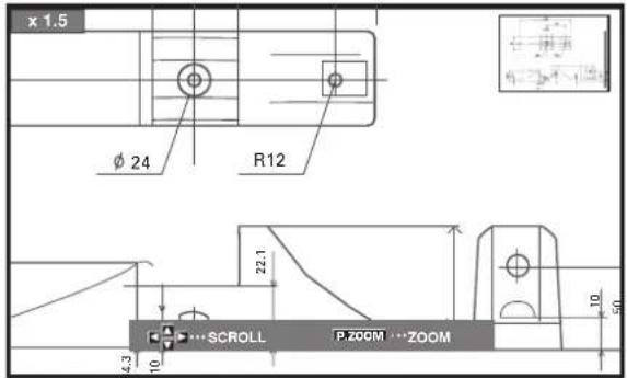 x 1.5 Ø 24 R12 22.1 10 4.3 10 SCROLL P.ZOOM ZOOM 10 50