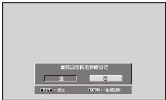 查質調整恢復原數設定 是 否 SET … 總定 MENU … 隨圍選舉