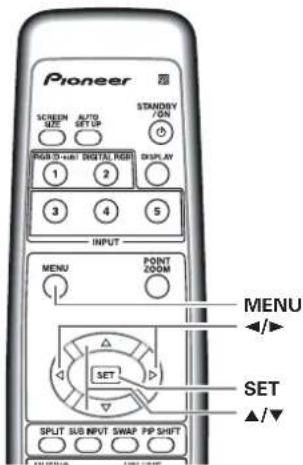 選單 進算 螢幕設定 設定 選項 對比度 0 亮度 0 紅色調校 0 綠色調校 0 藍色調校 0 水平軸廓增益 0 垂直軸廓增益 0 畫質調整恢復原級設定 SET…確認 MENU…離開選單