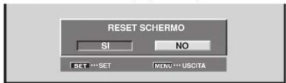 PIONEER PDP-50MXE1 - Al punto 3 della procedura precedente, agire opportunamente sui tasti ▲ o ▼ sino ad individuare la voce [RESET SCHERMO], e premere poi il tasto SET. - 1