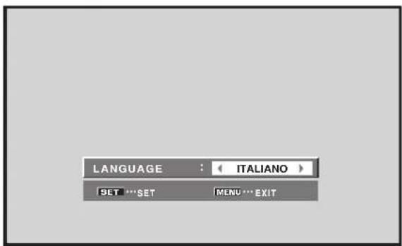 LANGUAGE : ITALIANO SET *** SET MENU *** EXIT