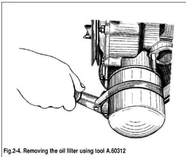 Fig.2-4. Removing the oil filter using tool A.60312