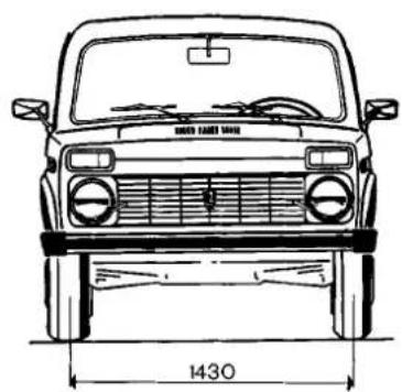 Front view line drawing of a car with grille and side-mounted roof (no text or symbols)