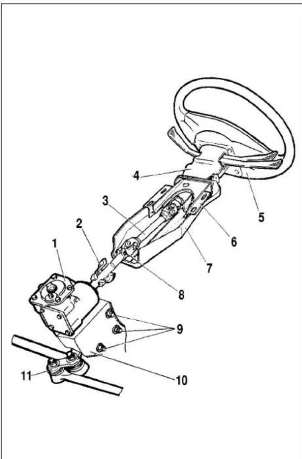 Technical diagram of a mechanical device with numbered components for identification