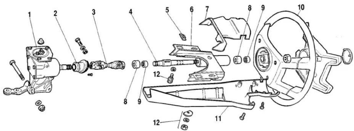 Technical diagram of a mechanical assembly with numbered parts for identification