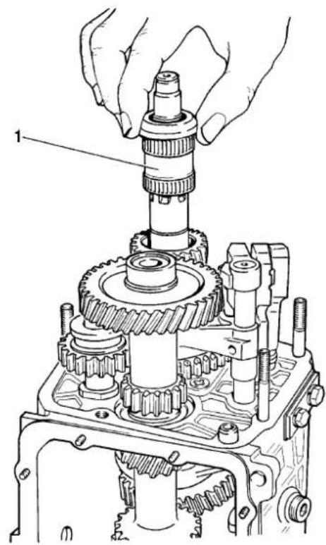 Mechanical assembly diagram showing hands assembling a gear mechanism (no text or labels)