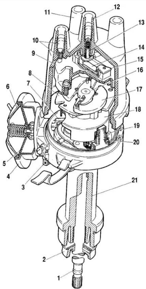 Technical diagram of a mechanical device with numbered components for identification