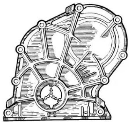 Technical line drawing of a mechanical component with symmetrical internal structure (no text or symbols)