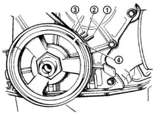 Technical diagram of a mechanical assembly with numbered components for identification