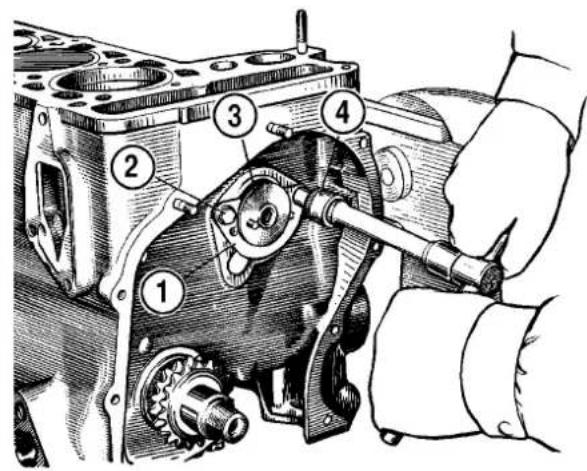 Technical diagram of an engine cylinder assembly with numbered parts for identification