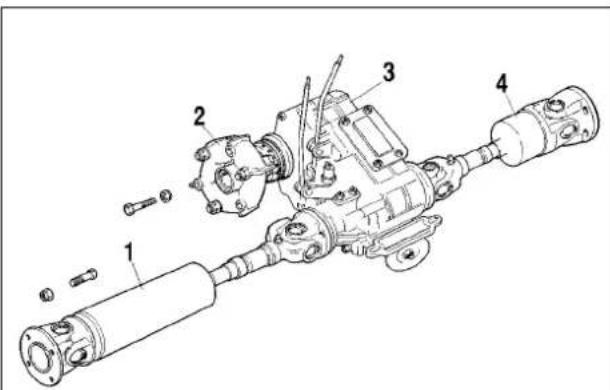 Technical diagram of a mechanical assembly with numbered components for identification