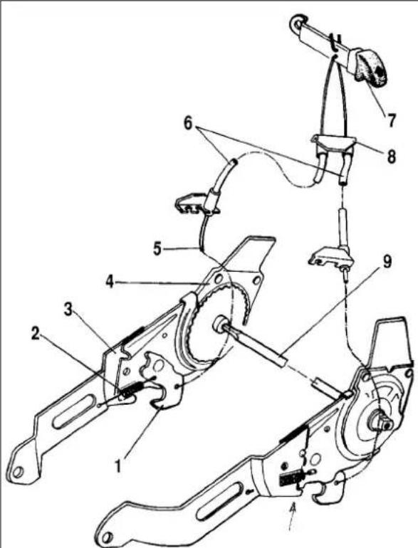 Technical diagram of a mechanical assembly with numbered components for identification