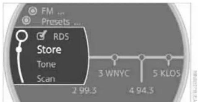 FM ... Presets ... RDS Store Tone Scan 2 99.3 3 WNYC 4 94.3 5 KLOS NAR178 EA