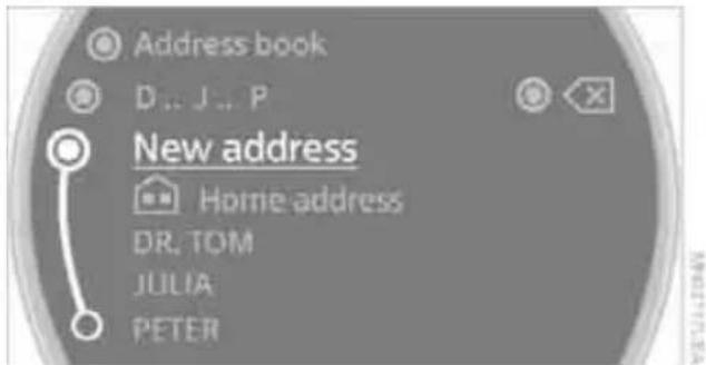 Address book D... J... P New address Home address DR, TOM JULIA PETER