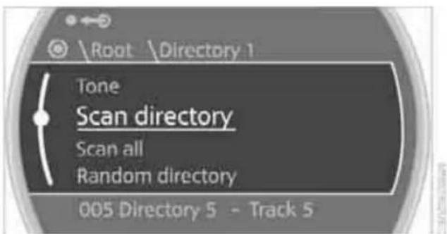 Root \Directory 1 Tone Scan directory Scan all Random directory 005 Directory 5 - Track 5