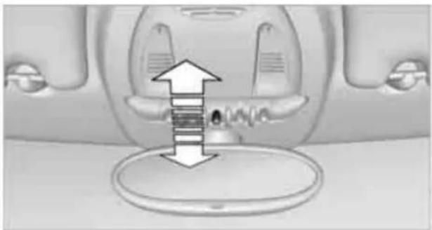 Interior view of a vehicle showing a car interior with a circular base and directional arrows indicating movement or force (no text or symbols present)