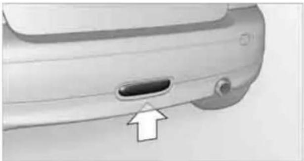 Side view of a car's front bumper with an arrow pointing to the nose area (no text or symbols visible)