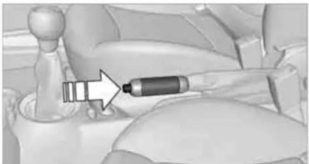 Mechanical assembly diagram showing a shaft inserted into a gear shift lever (no text or labels)