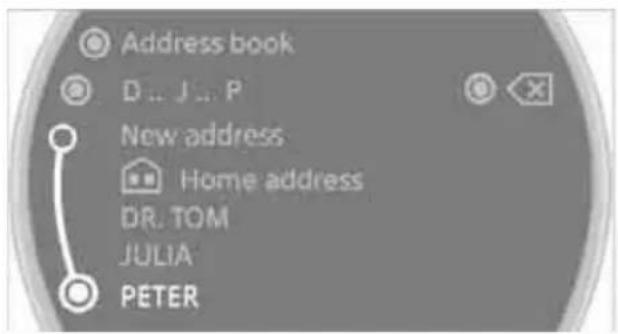 Address book D... J... P New address Home address DR. TOM JULIA PETER