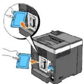 DELL 2130cn - Fjernelse af den trådløse printeradapter - 1