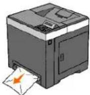 DELL 2130cn - Fjernelse af Papirstop fra enkeltarkilæggeren - 2