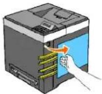 DELL 2130cn - Installation af tonerpatronerne - 1
