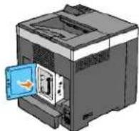 DELL 2130cn - Fjernelse af den trådløse printeradapter - 3