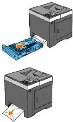 DELL 2130cn - Fjernelse af Papirstop fra enkeltarkilæggeren - 3