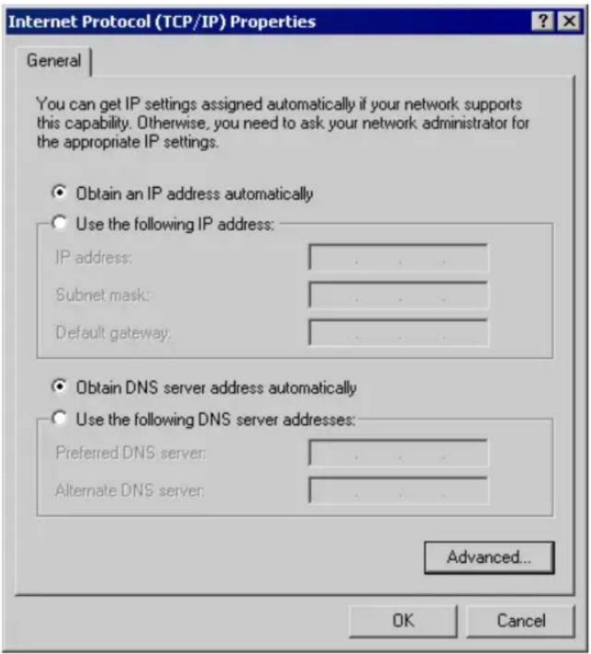 Internet Protocol (TCP/IP) Properties General You can get IP settings assigned automatically if your network supports this capability. Otherwise, you need to ask your network administrator for the appropriate IP settings. Obtain an IP address automatically Use the following IP address: IP address: .…