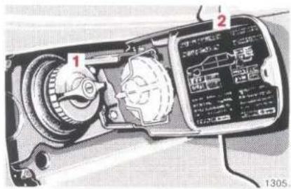 Diagram of a car electrical switch with labeled components and parts, including motor, dials, and display screen.