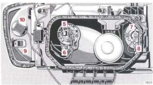 Technical diagram of an electronic device with numbered components, likely a motor or fan assembly.