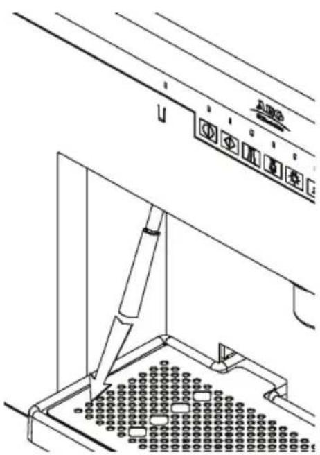 Technical line drawing of a mechanical assembly with no visible text or symbols