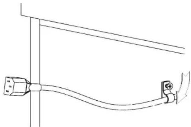 Pure technical line drawing of a cable or wire connection without any text, numbers, or symbols