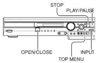 STOP PLAY/PAUSE OPEN/CLOSE INPUT TOP MENU