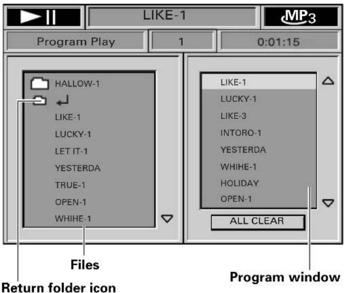 LIKE-1 MP3 Program Play 1 0:01:15 HALLOW-1 LIKE-1 LUCKY-1 LET IT-1 YESTERDA TRUE-1 OPEN-1 WHIHE-1 LIKE-1 LUCKY-1 LIKE-3 INTORO-1 YESTERDA WHIHE-1 HOLIDAY OPEN-1 ALL CLEAR Files Return folder icon Program window