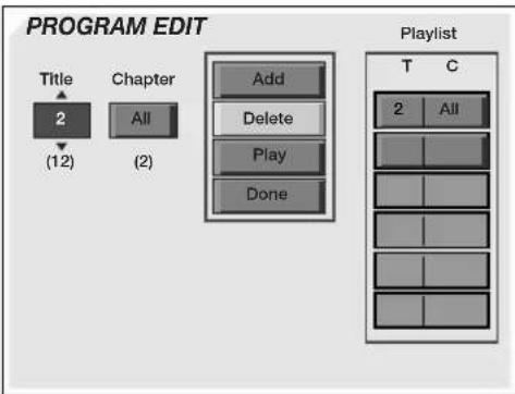 KENWOOD DVT-6100K - Program edit display appears. - 5