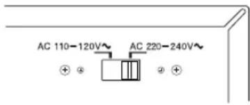 AC 110-120V~ AC 220-240V~ + +