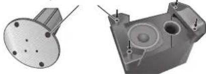 PIONEER DCS-368 - Kiinnitä pienemmät liukuesteet surroundkaiuttimien pohjaan. Suuret liukuesteet on tarkoitettu etukaiuttimille ja subwooferille (kuten edellisessä kuvassa). - 2