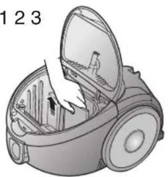 SAMSUNG SC5120 - RENSNING AF INDSUGNINGSFILTERET - 1