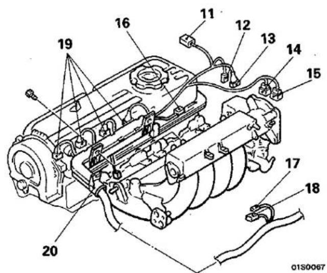 Technical diagram of an engine cylinder with numbered components for identification