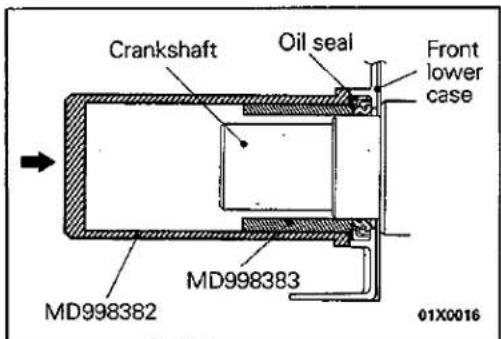 Crankshaft Oil seal Front lower case MD998383 MD998382 01X0016