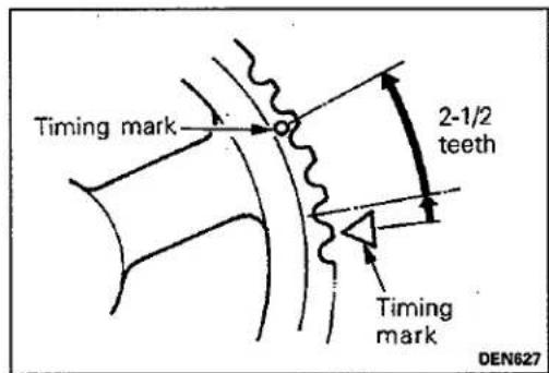 Timing mark 2-1/2 teeth Timing mark DEN627
