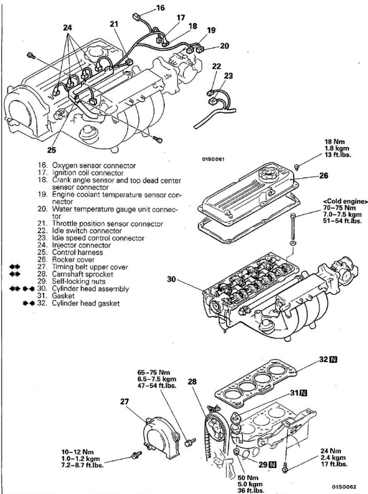 MITSUBISHI Colt (1992) - Removal steps - 2