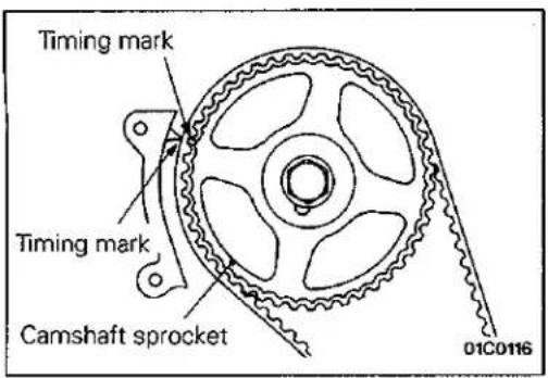 Timing mark Timing mark Camshaft sprocket 01C0116