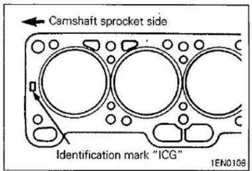 Camshaft sprocket side Identification mark "ICG" 1EN0108