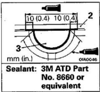 10 (0.4) 10 (0.4) 2 3 mm (in.) 01A0046 Sealant: 3M ATD Part No. 8660 or equivalent