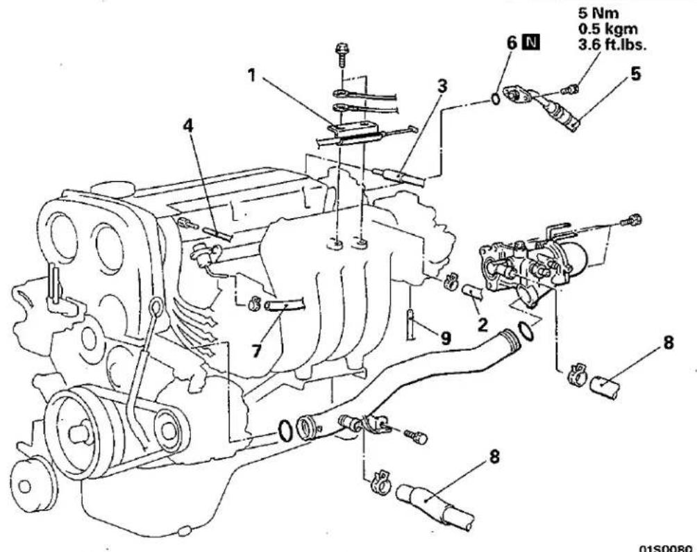 1 2 3 4 5 6 N 5 Nm 0.5 kgm 3.6 ft.lbs. 7 9 8 0 13 8 01S0080