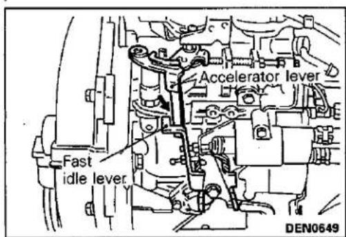 Accelerator lever Fast idle lever DEN0649