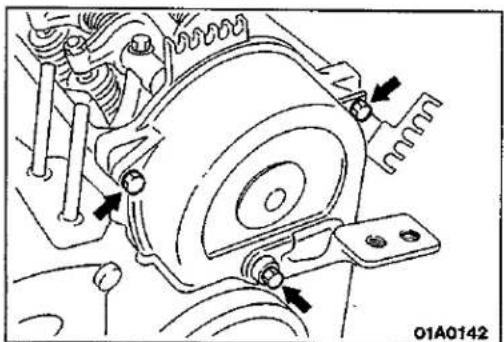 MITSUBISHI Colt (1992) - TIMING BELT TENSION ADJUSTMENT - 1
